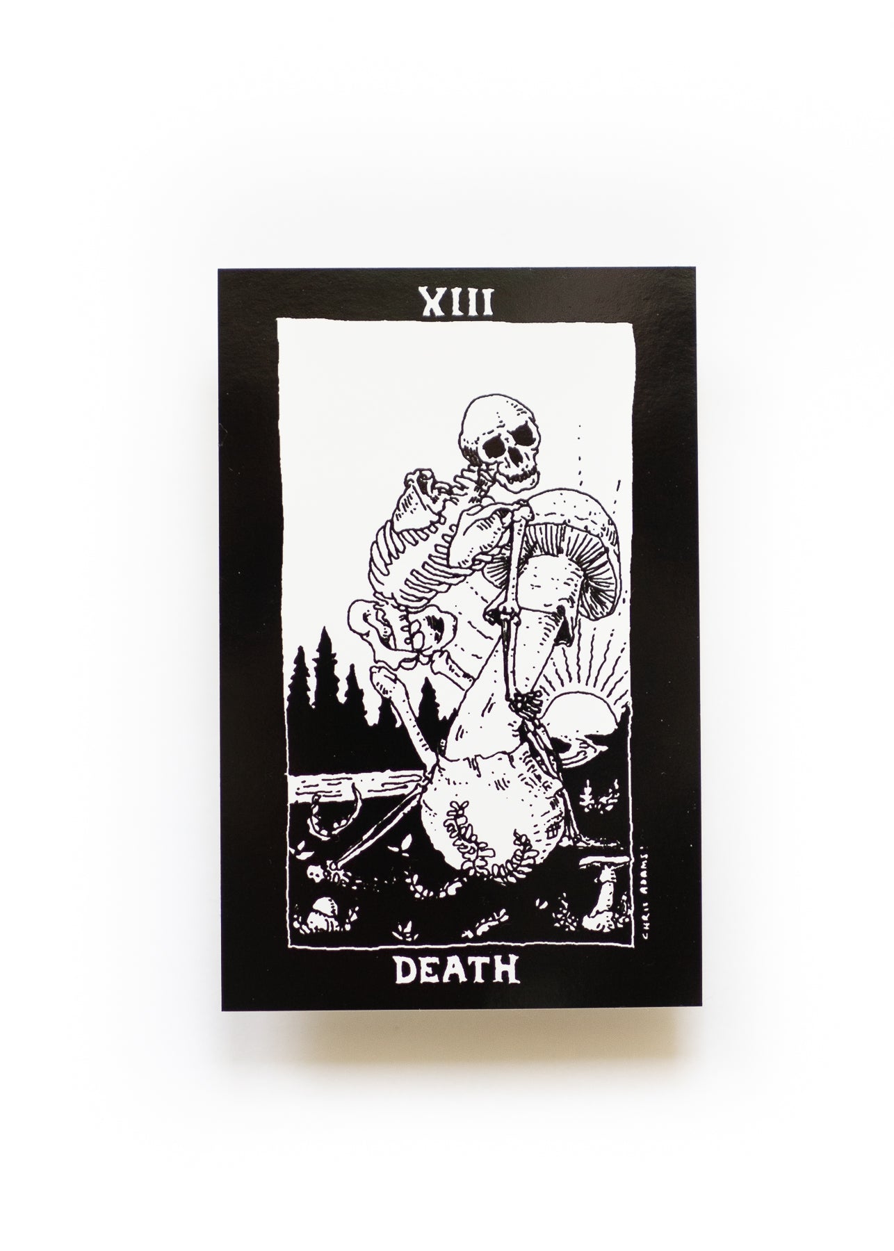 Mushroom Tarot Death Card Sticker